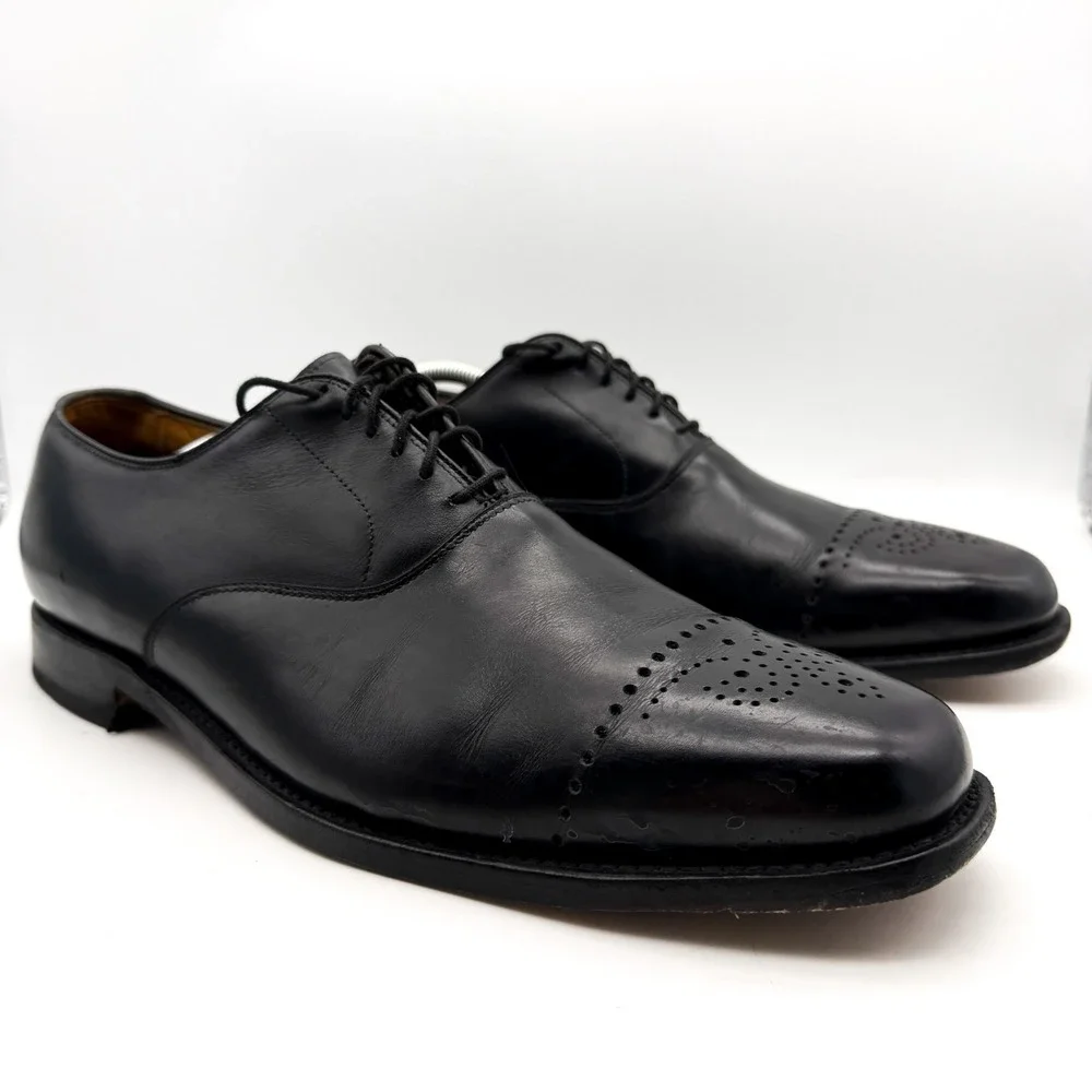 Allen Edmonds Dryden Oxford Cap Toe Dress Shoe Mens Size 13 B Black Leather 1802